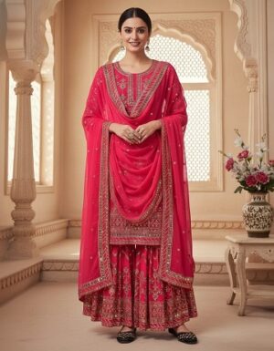 Red Heavy Georgette Dress