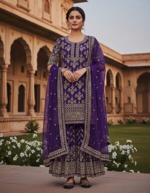 Wine Heavy Georgette Dress