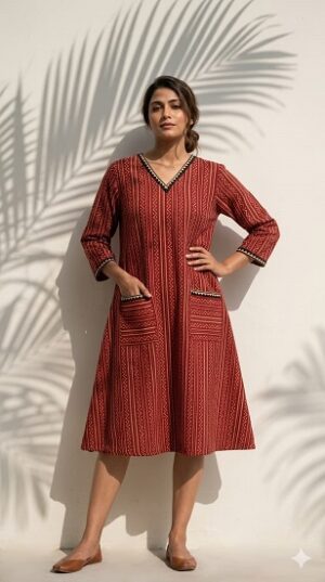 pure Cotton Ajrakh One Piece