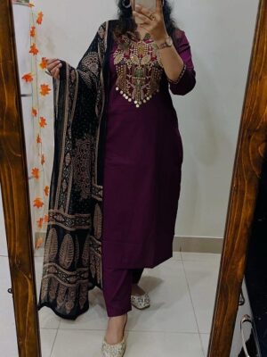 Pure Cotton Kurti, Pant, Dupatta