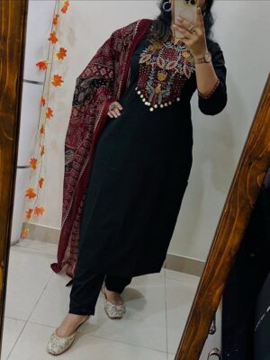 Pure Cotton Kurti, Pant, Dupatta