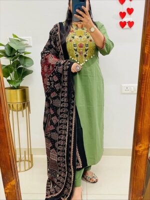 Pure Cotton Kurti, Pant, Dupatta
