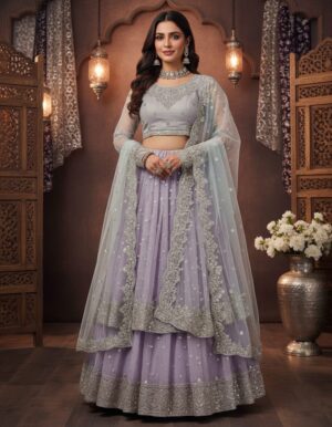 Beautiful Party Wear Pink Lahenga