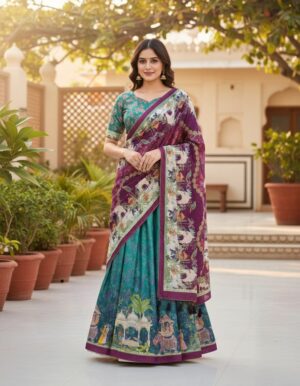 Digital Print Rama Color Lehnga