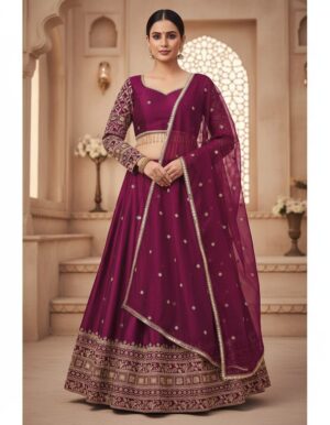 Premium Designer Wear Maroon Lehenga