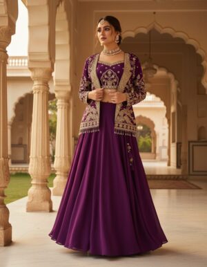 Beautiful Lahenga With Embroidered Jacket