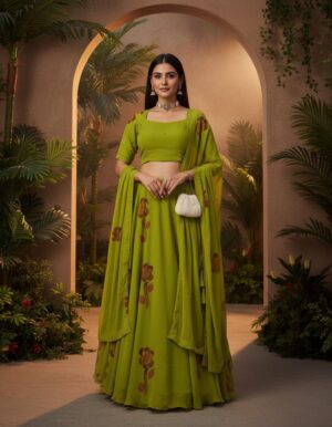 Modern Georgette Hand Painted lehnga