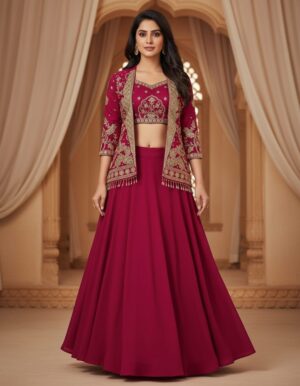 Beautiful Lahenga With Embroidered Jacket
