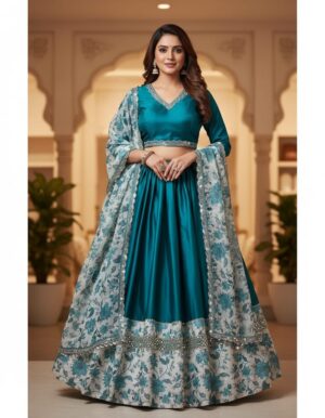 Blue Sequence Work Lehenga