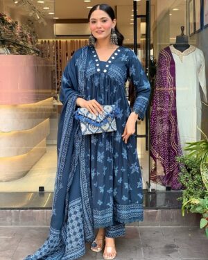 Pure Cotton Kurti, Pant With Dupatta