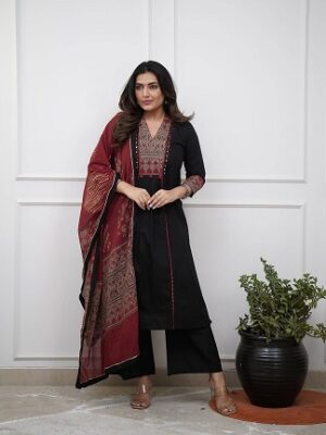Pure Cotton Kurti, Pant With Dupatta