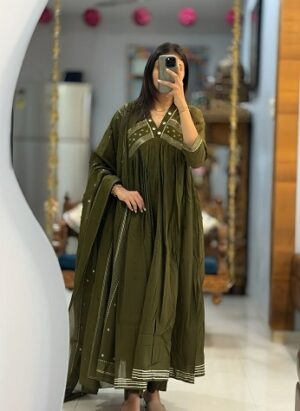 Pure Cotton Kurti Pant With Dupatta