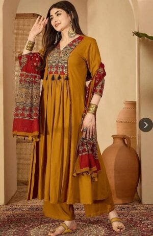 Pure Cotton Kurti, Pant With Dupatta