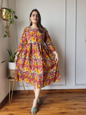 Pure Cotton One Piece Frock Style