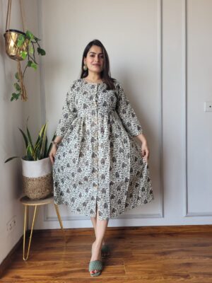 Pure Cotton One Piece Frock Style