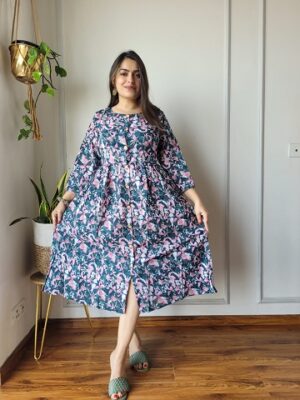 Pure Cotton One Piece Frock Style