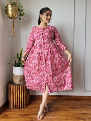 Pure Cotton One Piece Frock Style