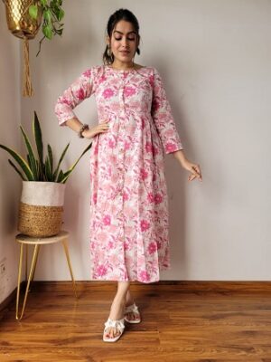 Pure Cotton One Piece Frock Style