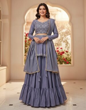 Chinon Sequence Work Lehenga