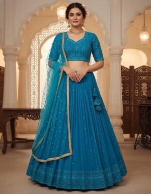 Gorgette Semi Stitch Lehenga