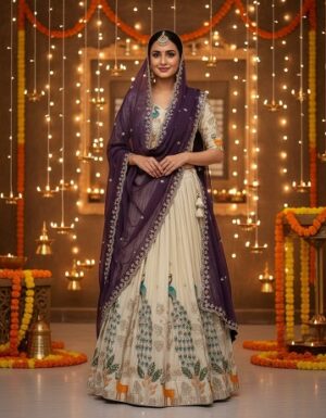 Beautiful Lehenga With Dark Wine Dupatta