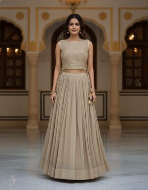 New Festival Special Cream Colour Lehanga With Jacket