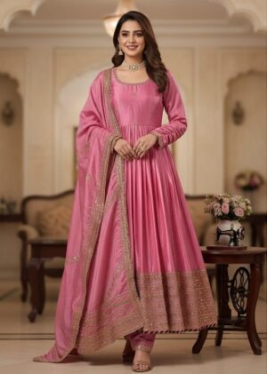 New Party Wear Pink Gown
