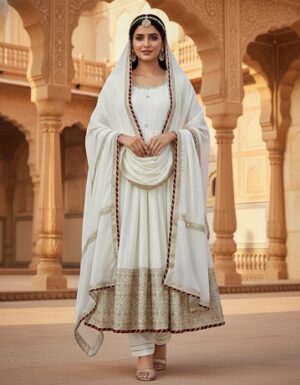 New Party Wear White Gown