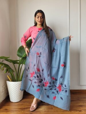 Pure Cotton Kurti, Pant With Dupatta