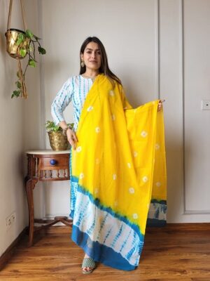 Pure Cotton Kurti, Pant With Dupatta