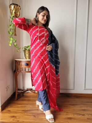 Pure Cotton Kurti, Pant With Dupatta