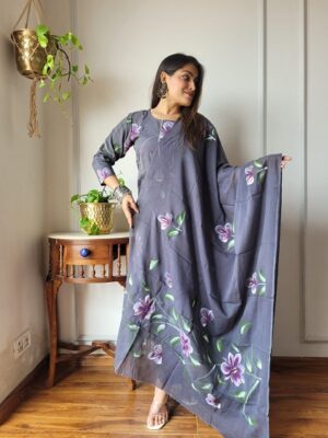 Pure Cotton Kurti, Pant With Dupatta