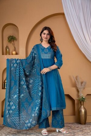 Pure Cotton Anarkali Pant With Dupatta