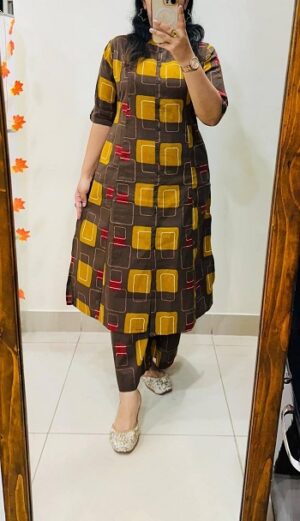 Pure Cotton A line Kurti With Pant
