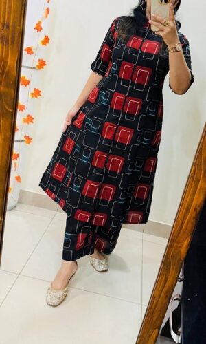 Pure Cotton A line Kurti With Pant