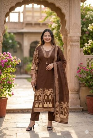 Pure Cotton Kurti Pant With Dupatta