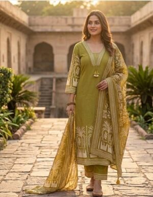 Pure Cotton Kurti Pant With Dupatta