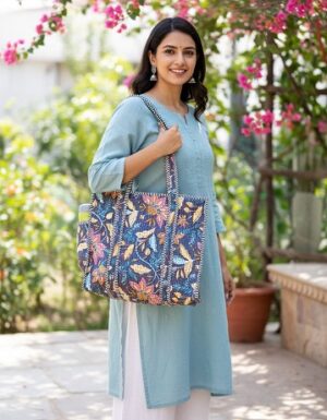The quilted jhola bag