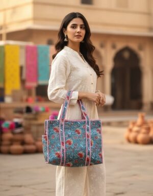 The quilted jhola bag