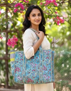 The quilted jhola bag
