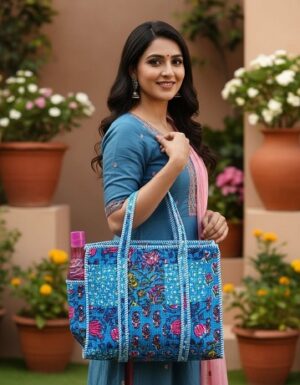 The quilted jhola bag