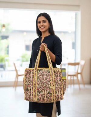 The quilted jhola bag