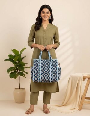 The quilted jhola bag