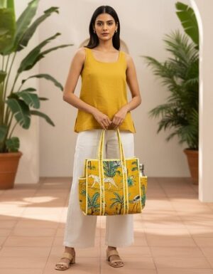 The quilted jhola bag