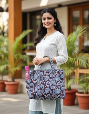 The quilted jhola bag