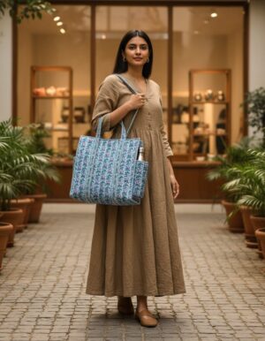 The quilted jhola bag