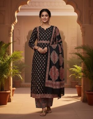 Pure Cotton Kurti Pant With Dupatta