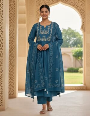 Pure Cotton Kurti Pant With Dupatta