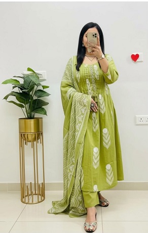 Pure Cotton Kurti Pant With Dupatta