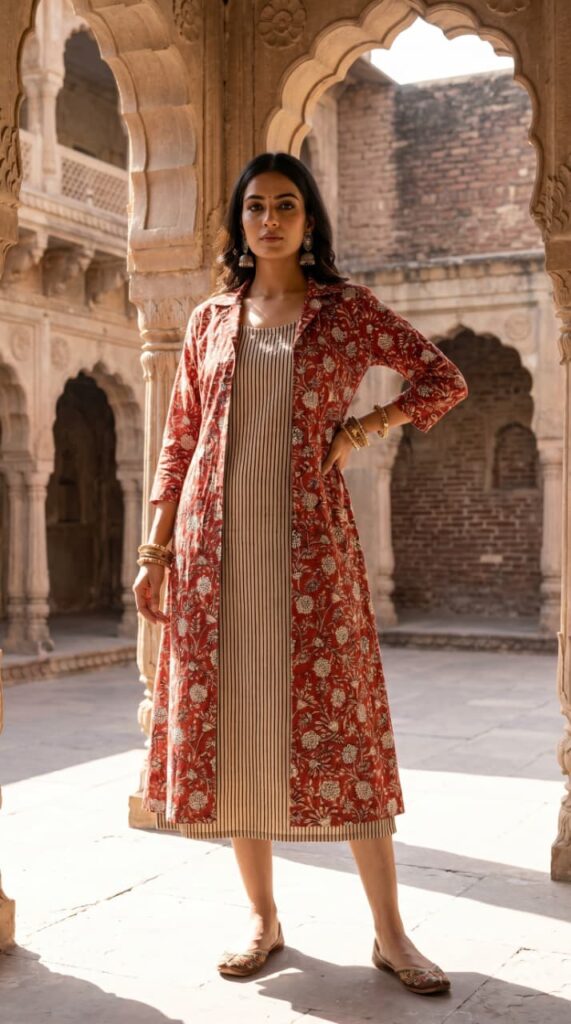 Pure Cotton Midi One Piece With Shrug